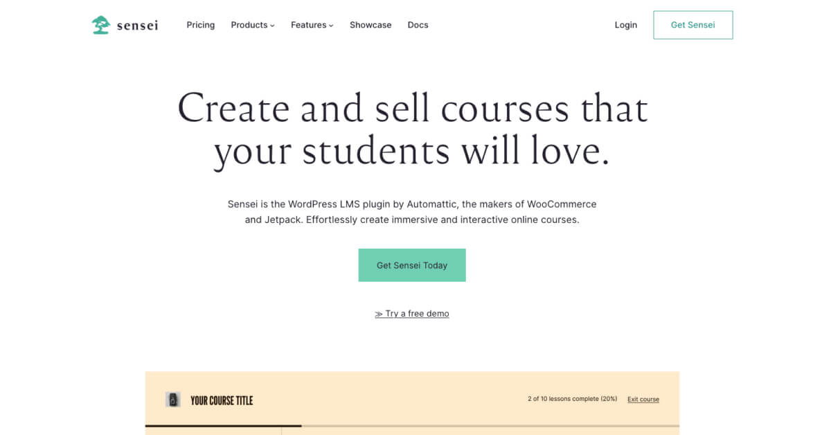 Sensei LMS screenshot