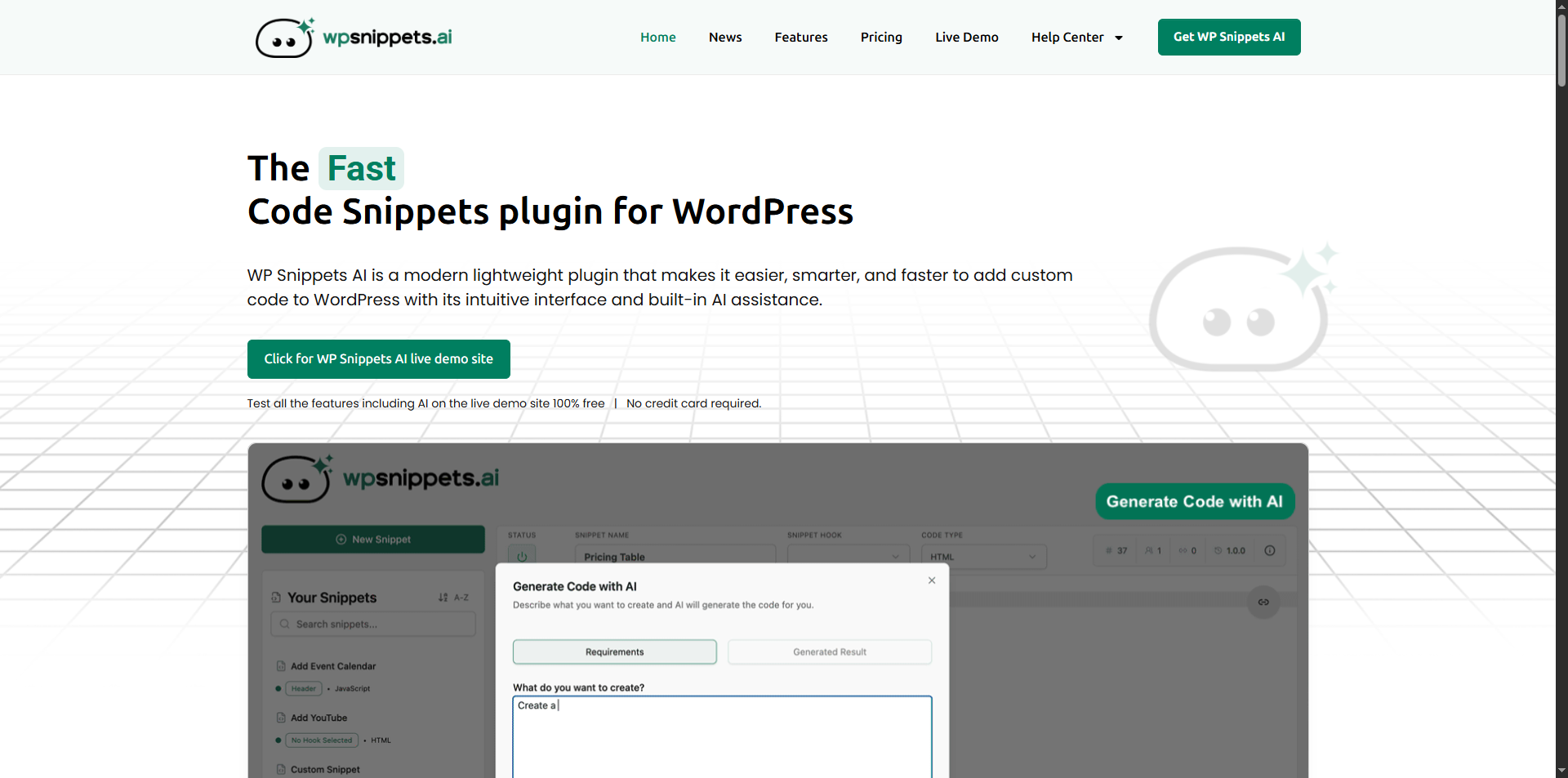 WP Snippets AI screenshot