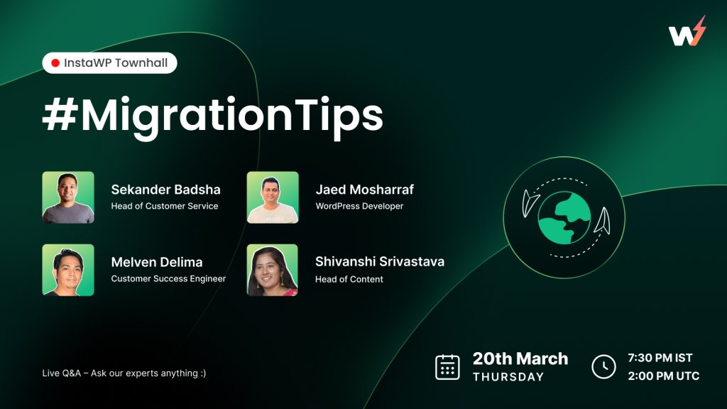 InstaWP Townhall #MigrationTips