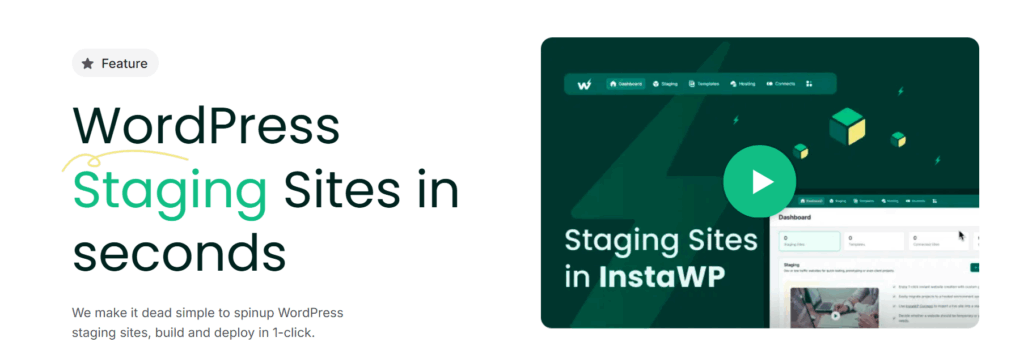 InstaWP staging site as theme tester.