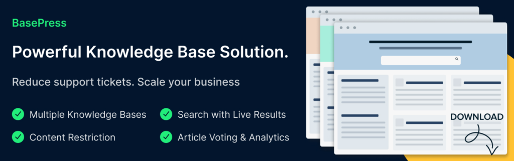 Homepage screenshot of best WordPress Wiki plugin for agencies – Base Press Docs