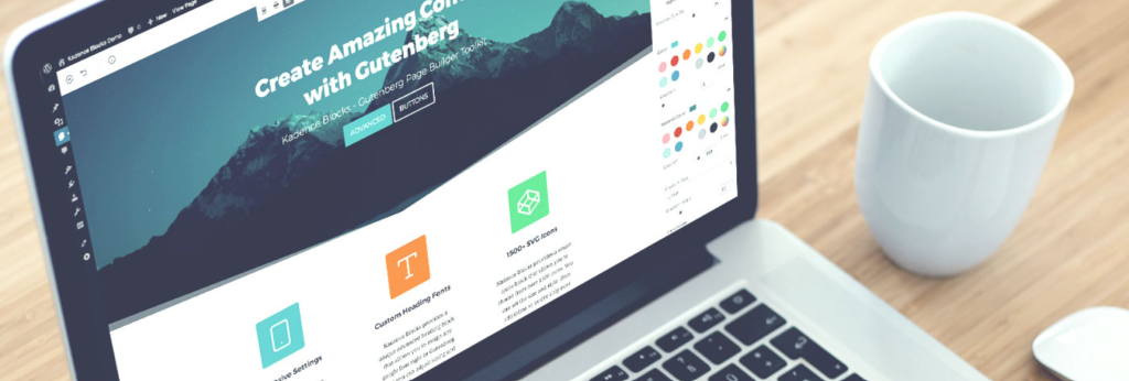 "Screenshot of Kadence Blocks, the best WordPress blog plugin for extending Gutenberg with powerful block options."