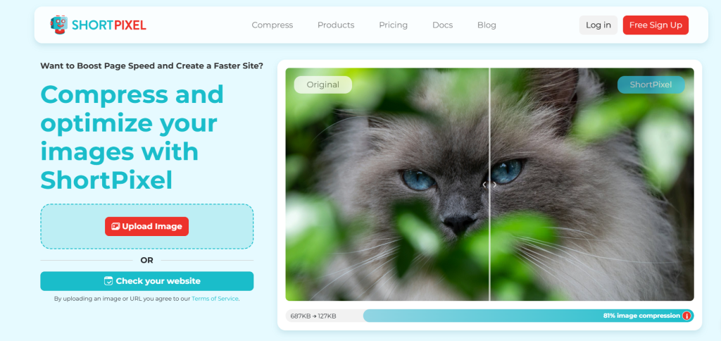 Screenshot of ShortPixel, the best WordPress blog plugin for reducing image sizes efficiently."
