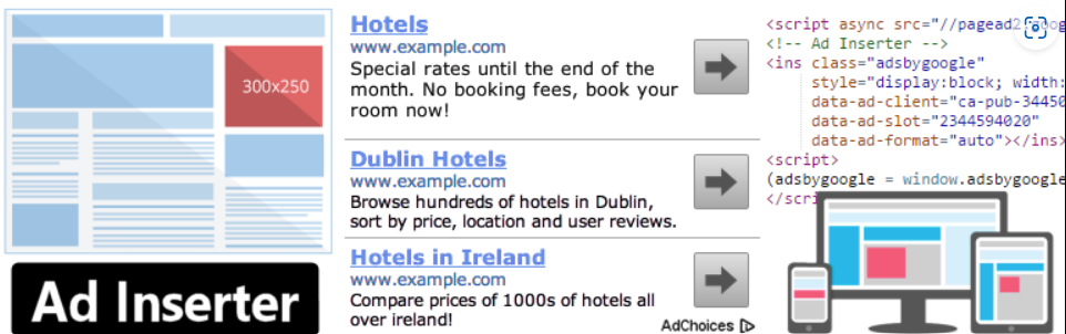 Screenshot of Ad Inserter, the best WordPress blog plugin for placing ads in strategic locations."