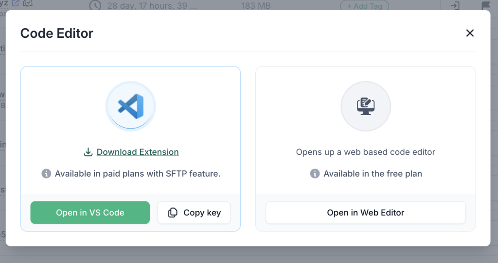 InstaWP Code Editors (Core and Visual Studio) InstaWP Code Editors (Core and Visual Studio)
