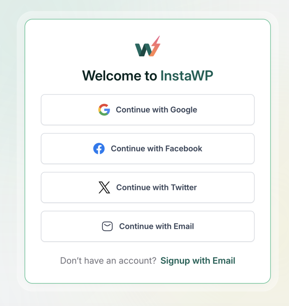 Sign up with InstaWP Sign up with InstaWP