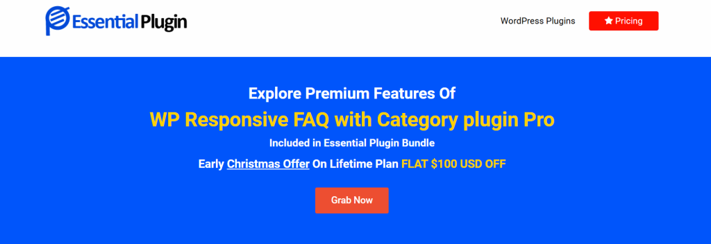 Homepage screenshot of WP Responsive FAQ with Category WordPress FAQ plugin for agencies