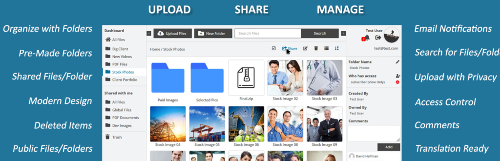 "Homepage screenshot of the WordPress download manager plugin – User Private Files."