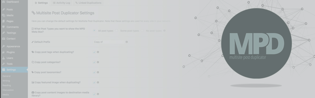 Screenshot of Multisite Post Duplicator, a flexible WordPress multisite plugin for duplicating posts across network sites.