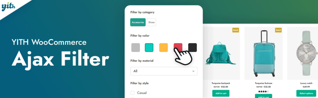 Screenshot of YITH WooCommerce Ajax Product Filter – a robust WooCommerce product filter plugin offering real-time, Ajax-powered filtering for seamless product discovery.