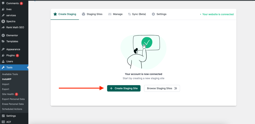 Create staging with InstaWP's plugin Create staging with InstaWP's plugin
