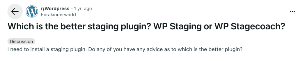 WP staging vs. Stagecoach