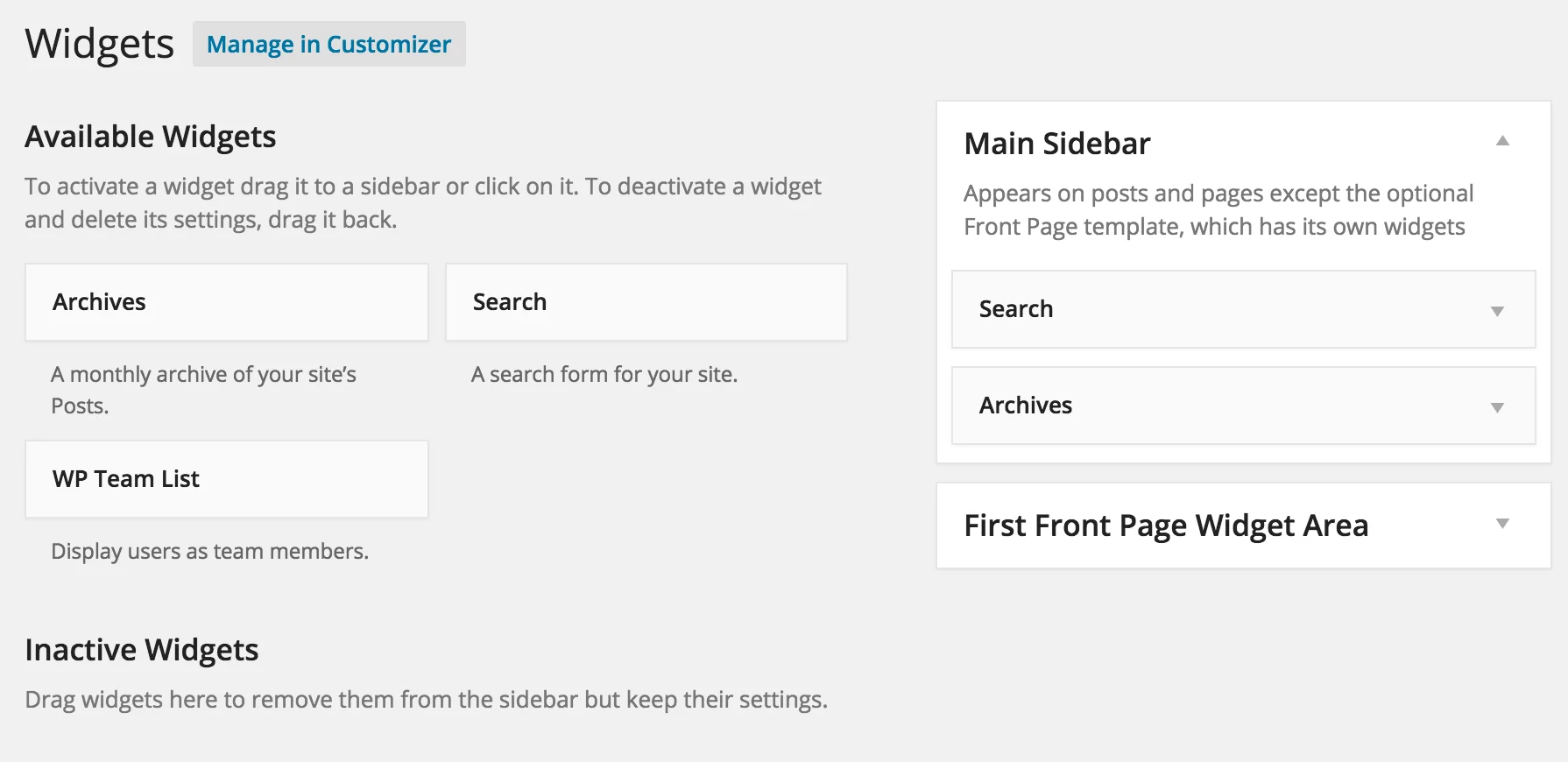 Disable Widgets - WordPress Plugin