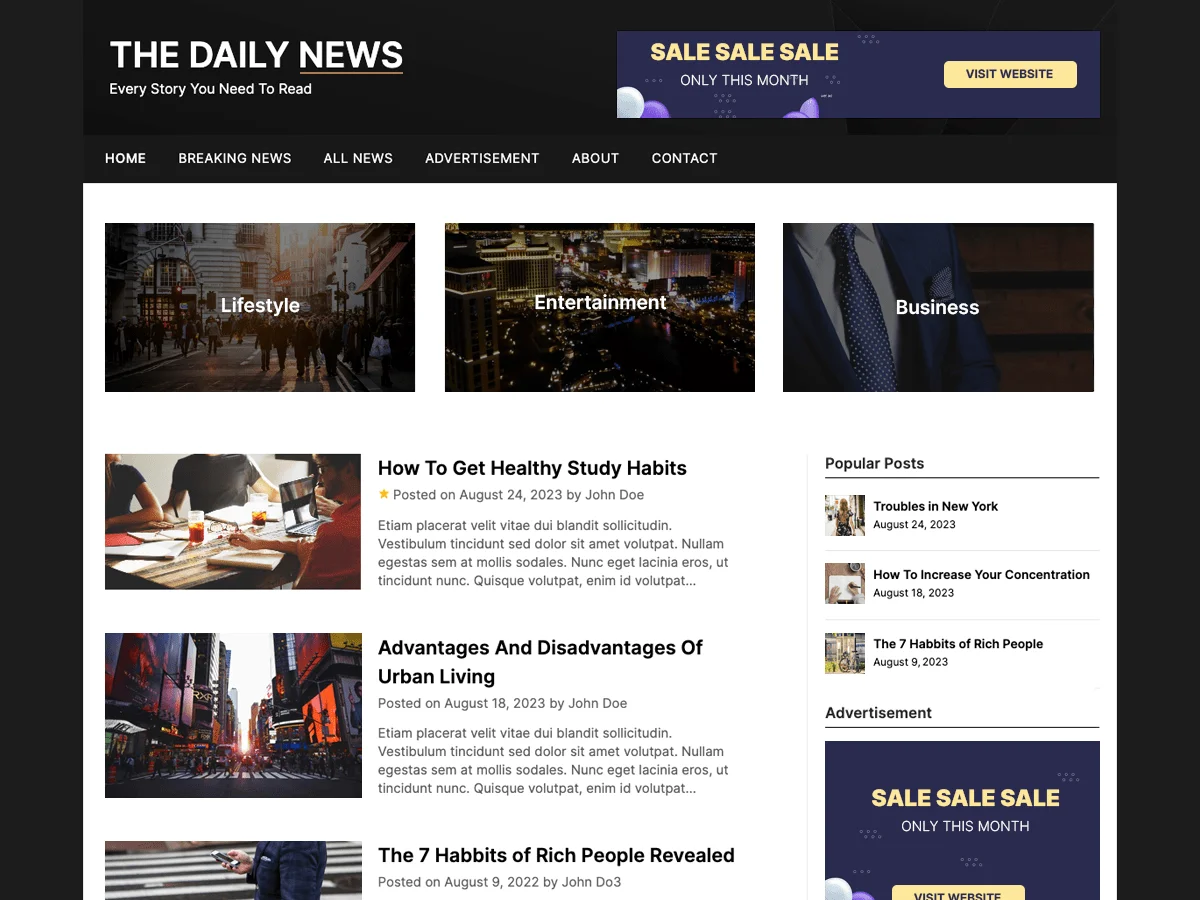 The Daily News - Simple and SEO-Optimized WordPress Theme
