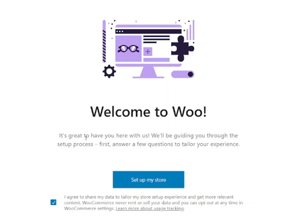  WooCommerce welcome setup wizard