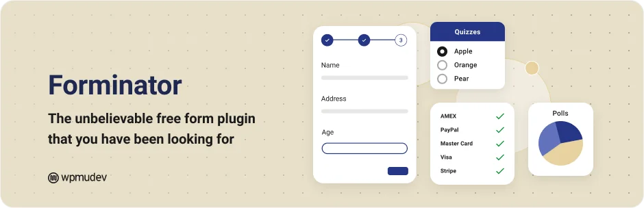 Homepage screenshot of the best WordPress order form plugin – Forminator
