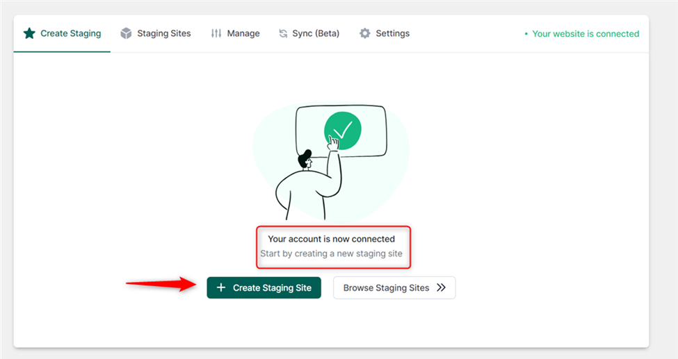Click Create Staging site