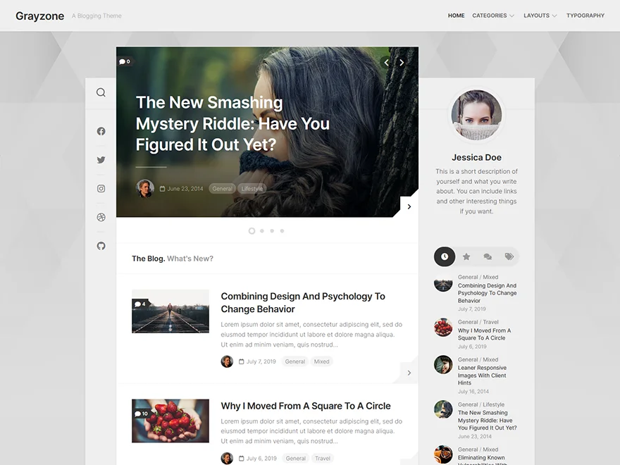 Grayzone - Flexible and Unique WordPress Blog Theme