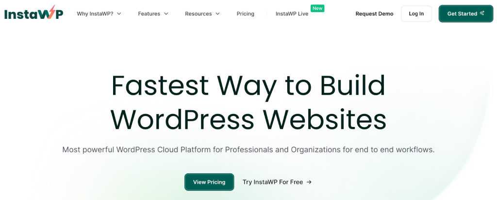 screenshot of InstaWP- the best ZipWP alternative