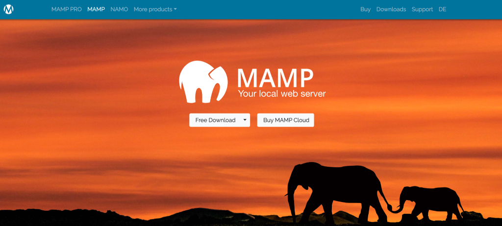 screenshot of MAMP main page