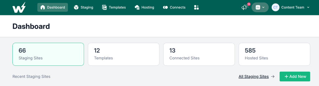 screenshot of front page of InstaWP