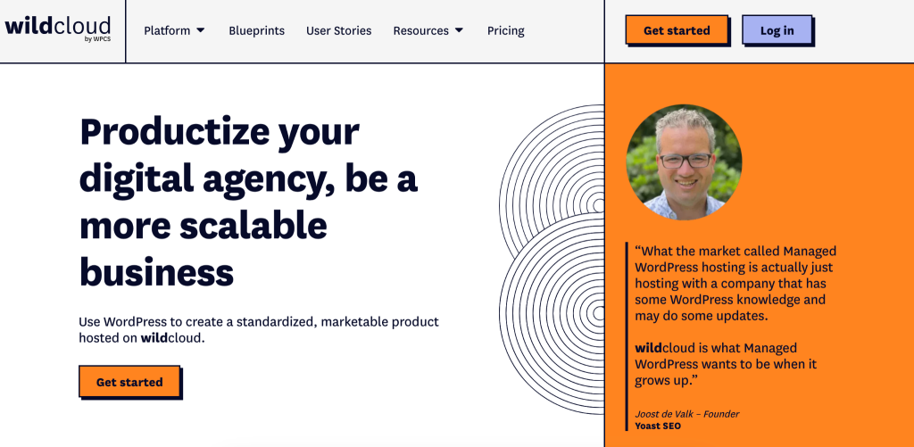screenshot of landing page of wildcloud