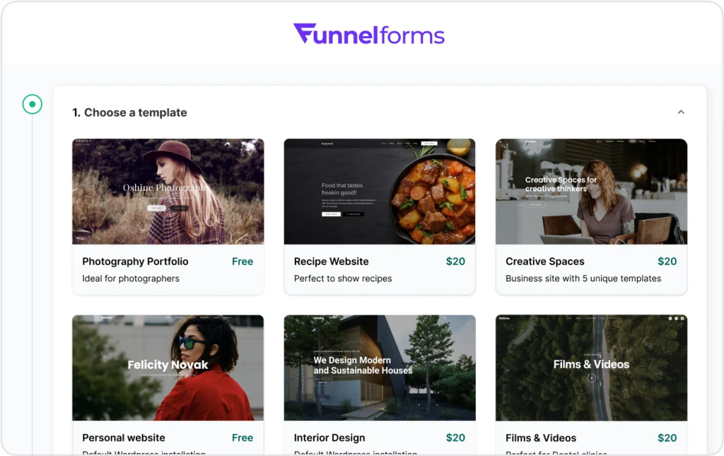 Choose a Template for building a WordPress WaaS