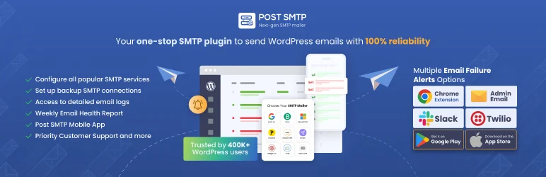 Post SMTP plugin dashboard – best WP Mail SMTP alternative for advanced email logs and fallback mailing

