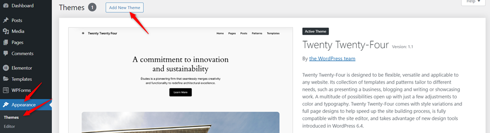 Adding a new WordPress theme Adding a new WordPress theme