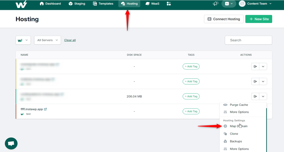 Mapping domain via hosting Mapping domain via hosting