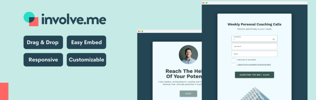 Homage screenshot of best WordPress survey plugin for agencies - involve.me