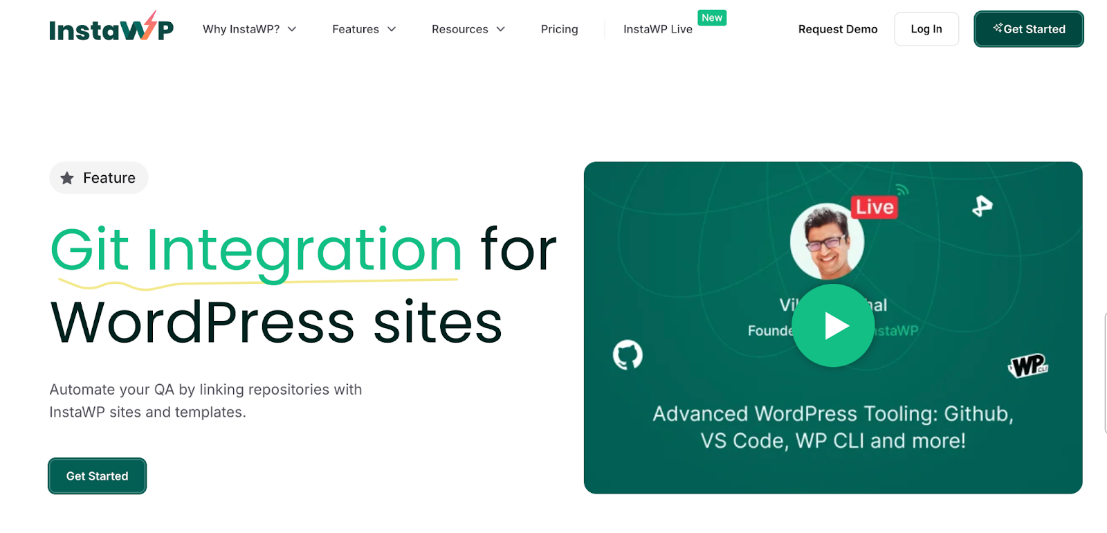 InstaWP Git Integration for WordPress Site Screen InstaWP Git Integration for WordPress Site Screen
