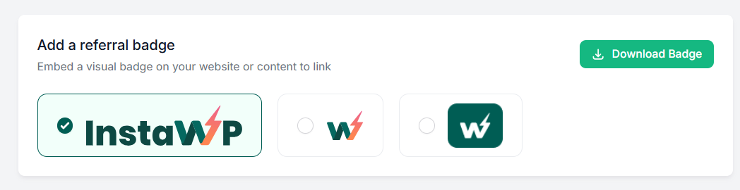 Add a Referral Badge by downloading it