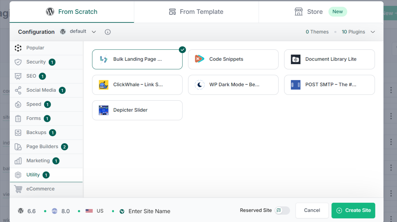 Configure site settings