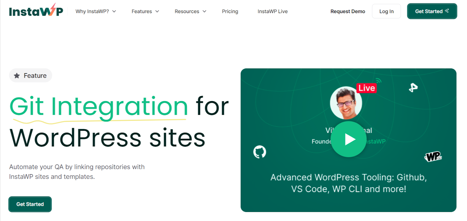 Git Integration with InstaWP for automated QA. Git Integration with InstaWP for automated QA.