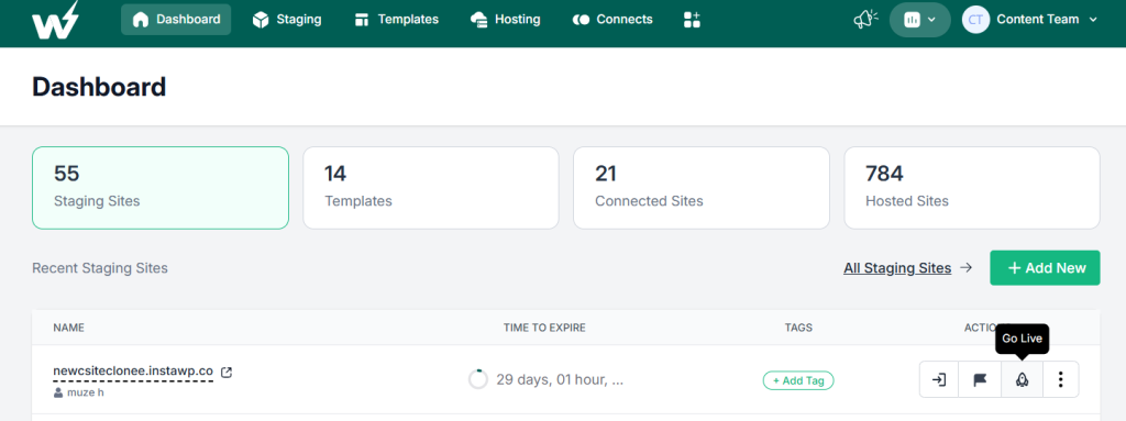 Method 2: Staging and Going Live with InstaWP Connect Plugin Method 2: Staging and Going Live with InstaWP Connect Plugin