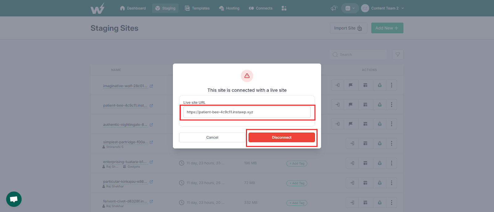 Enter New Site URL and connect website to begin migration