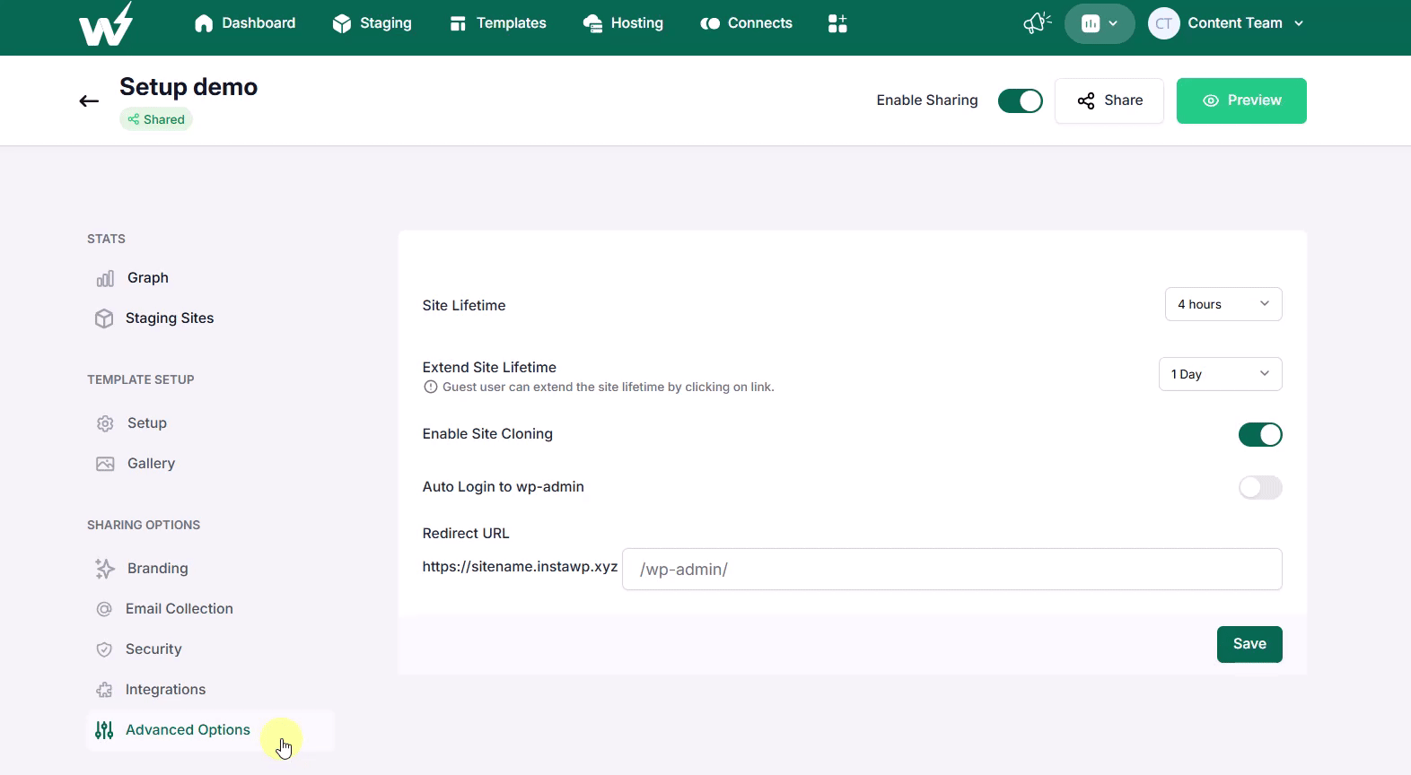 Provision to extend Shared template sites' lifetime via webhook Provision to extend Shared template sites' lifetime via webhook