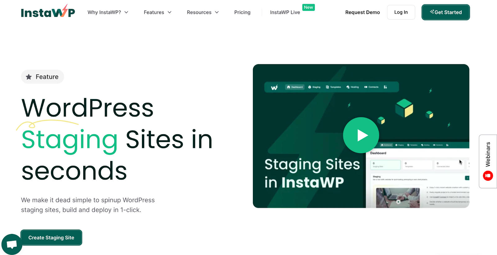 InstaWP Create Staging Screen InstaWP Create Staging Screen