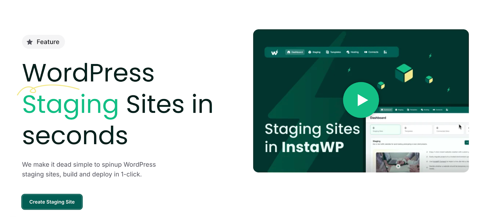 InstaWP Staging Page Screen InstaWP Staging Page Screen