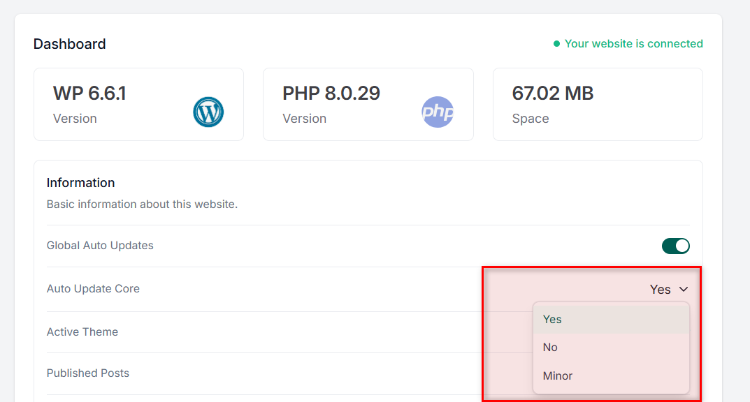 Option to Auto-Update WordPress Core Option to Auto-Update WordPress Core