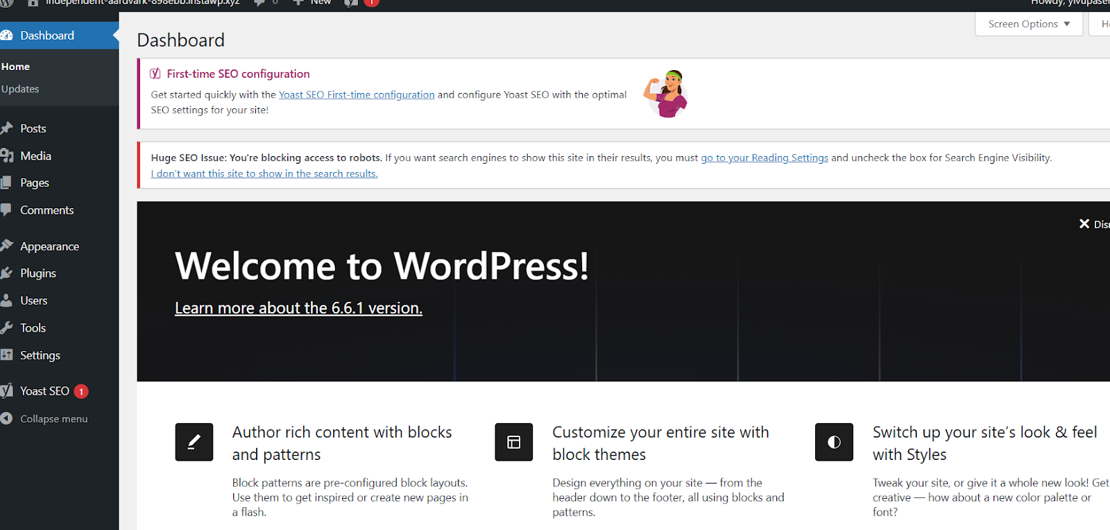 Accessing WordPress Dashboard