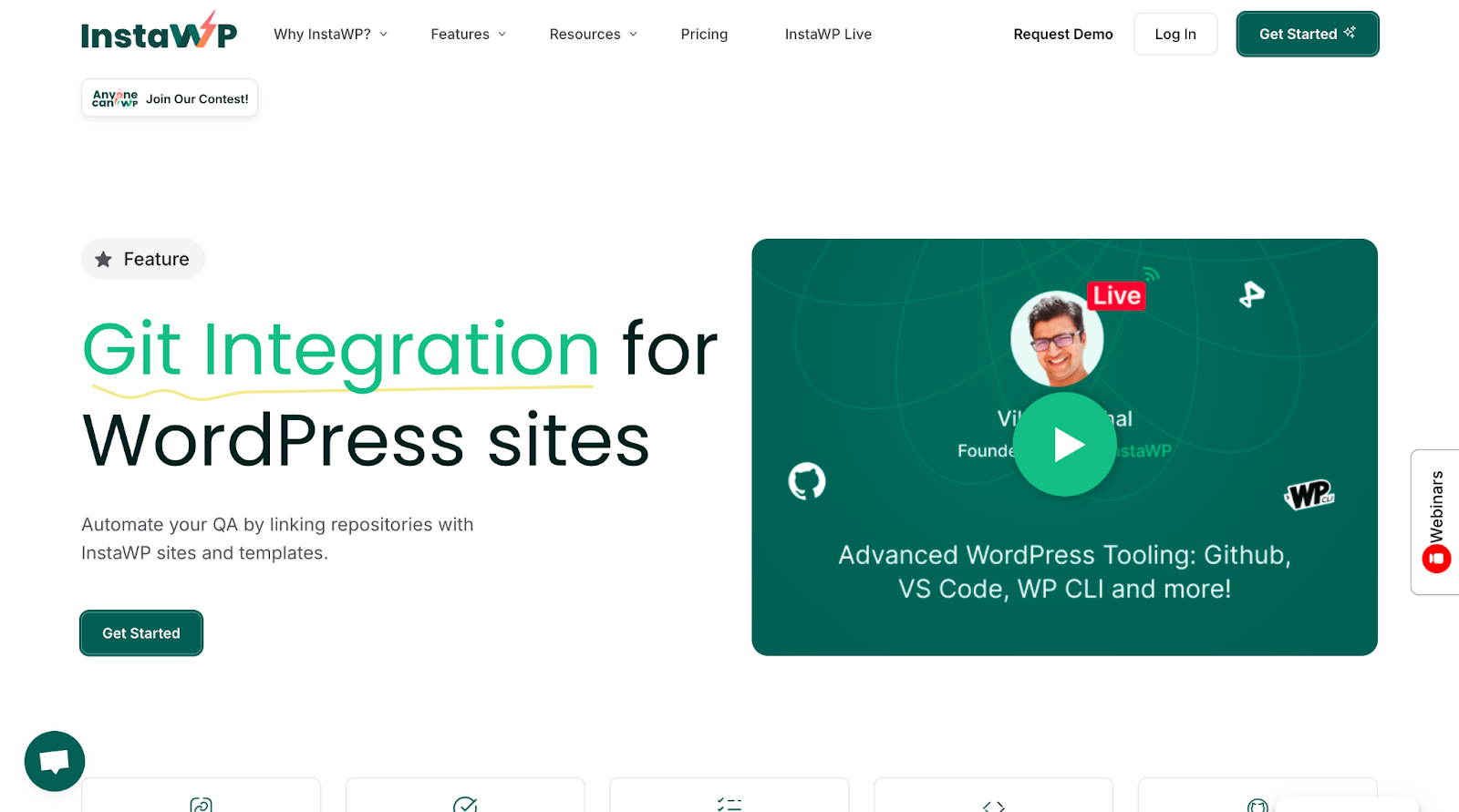 InstaWP git integration feature