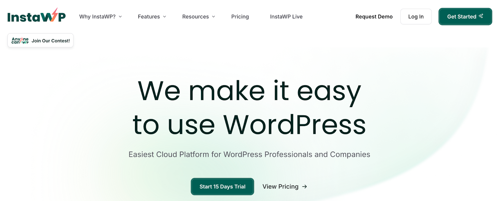 screenshot of InstaWP landing page screenshot of InstaWP landing page