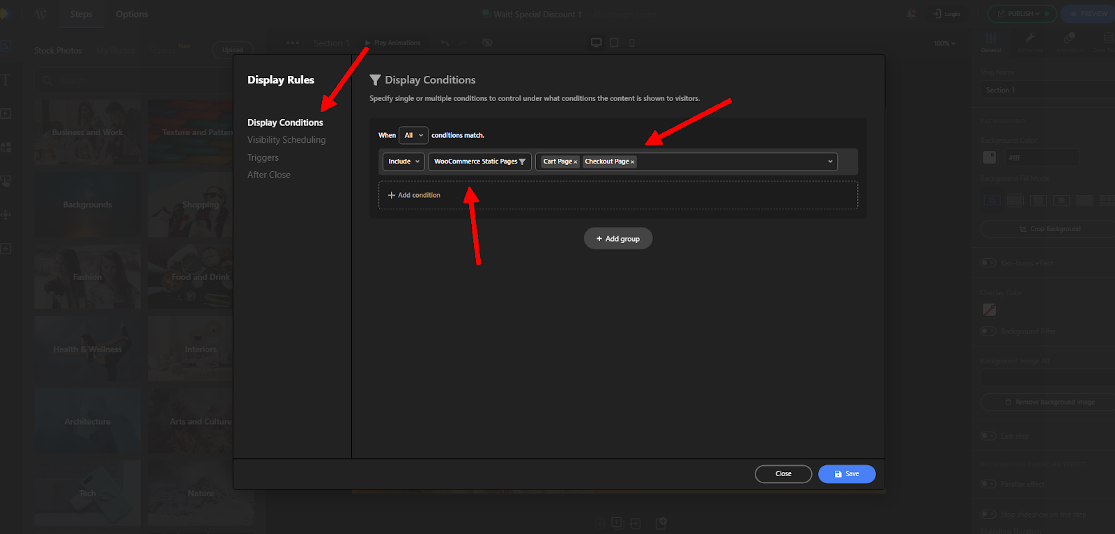 display rules and trigger for your popup display rules and trigger for your popup