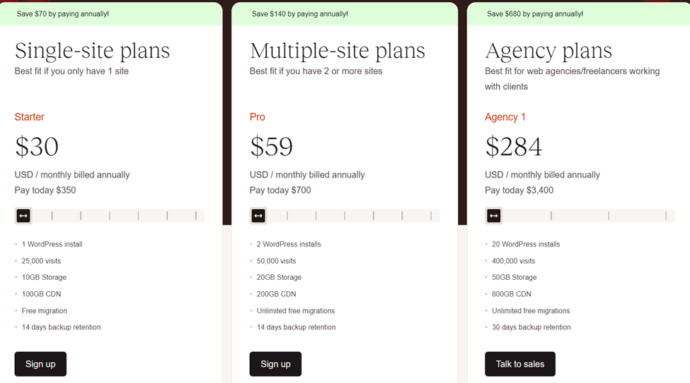 Kinsta plans