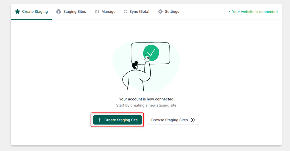 Click Create Staging site