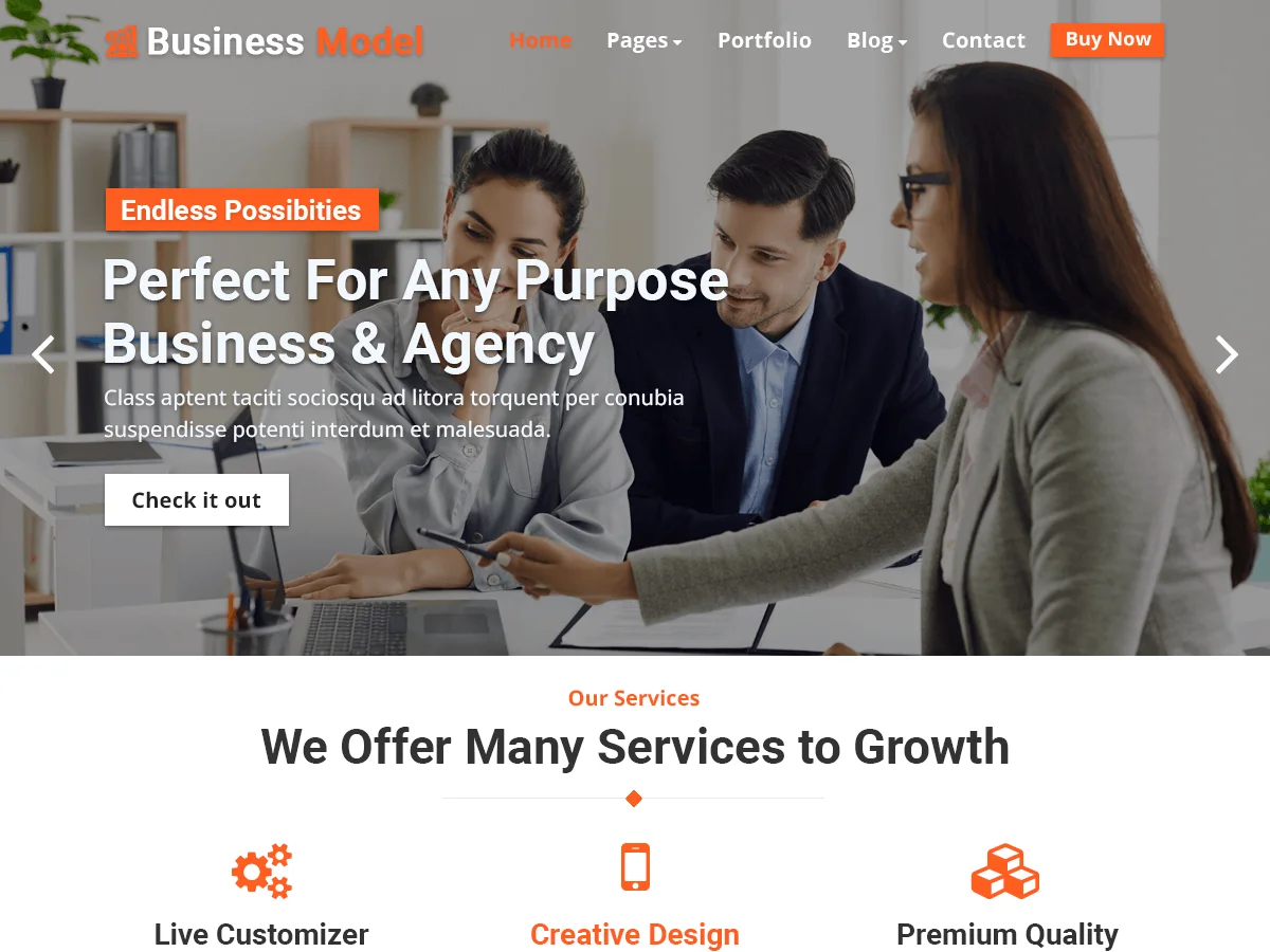 Lightweight & Customizable Business Model WordPress Theme