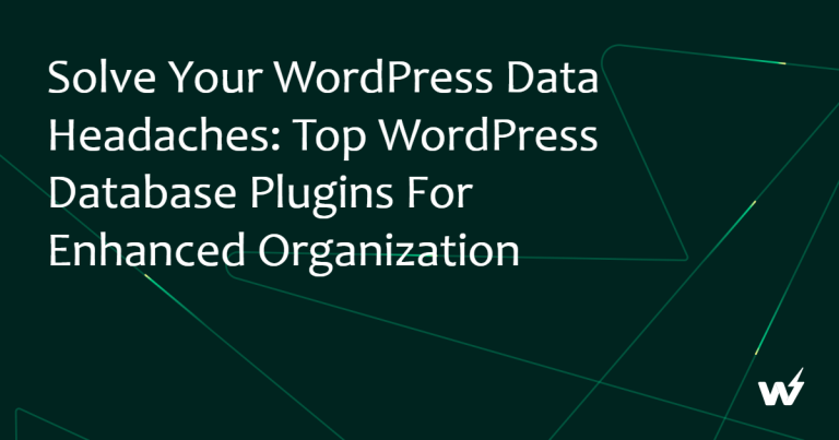 Solve Your WordPress Data Headaches: Top WordPress Database Plugins for Enhanced Organization