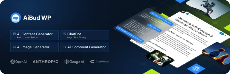 Homepage screenshot for best WordPress ChatGPT Plugin - AI Bud
